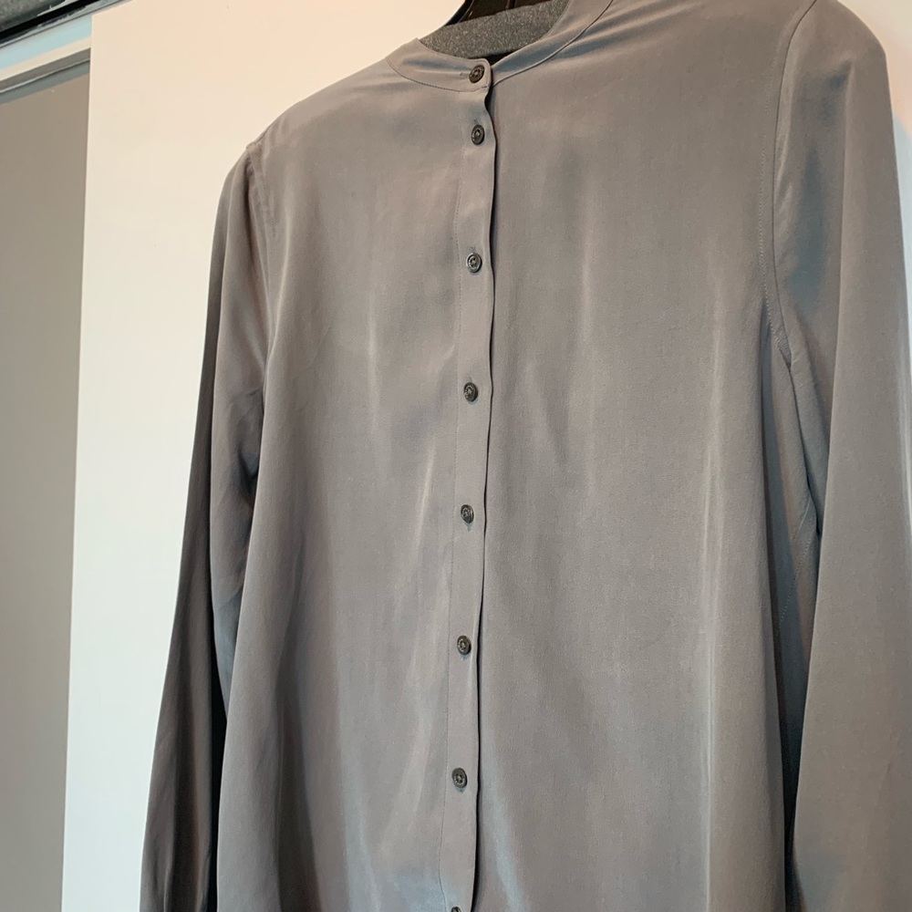Equipment Gray Button Down Blouse - image 3